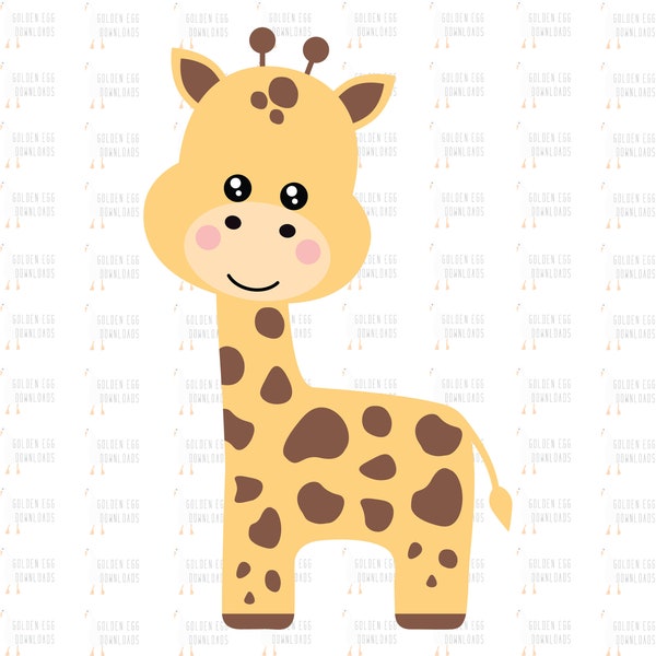 Cute Giraffe SVG, Baby Giraffe SVG, Baby Giraffe Clipart, Cutest Giraffe Cut File, Silhouette, Clipart