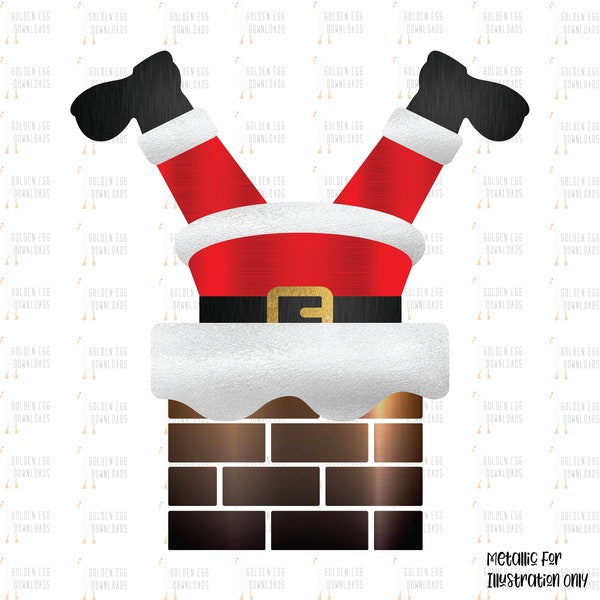 Santa Chimney SVG, Stuck Santa SVG, Santa Stuck Up The Chimney, Cut File, Clipart, Silhouette