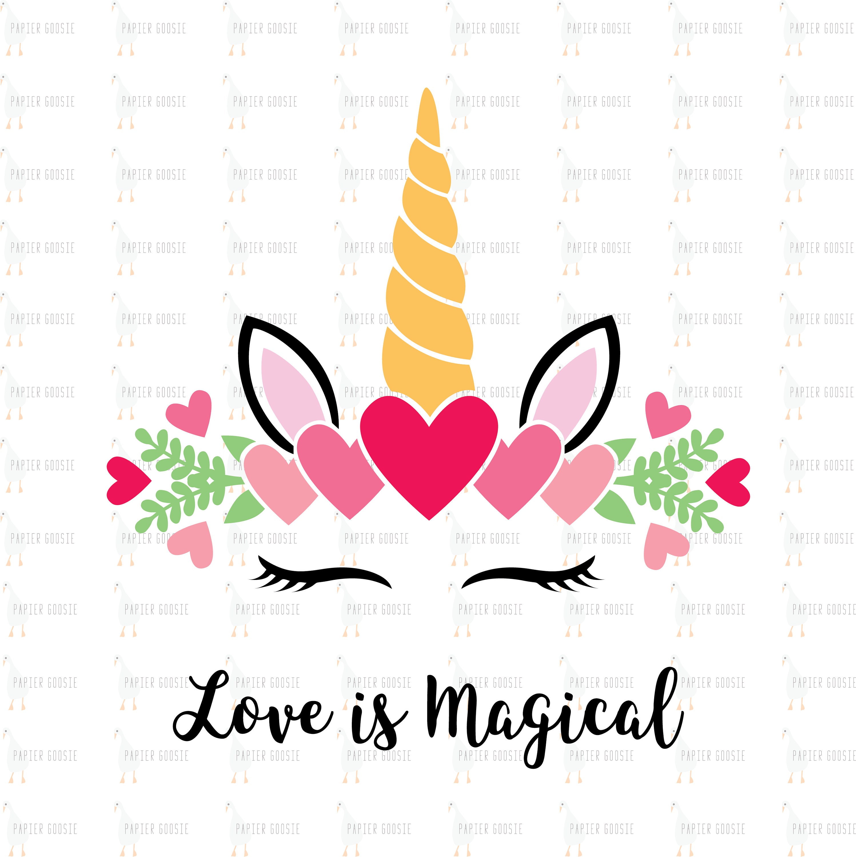 Download Valentine Unicorn Svg Heart Unicorns Svg Love Is Magical Etsy