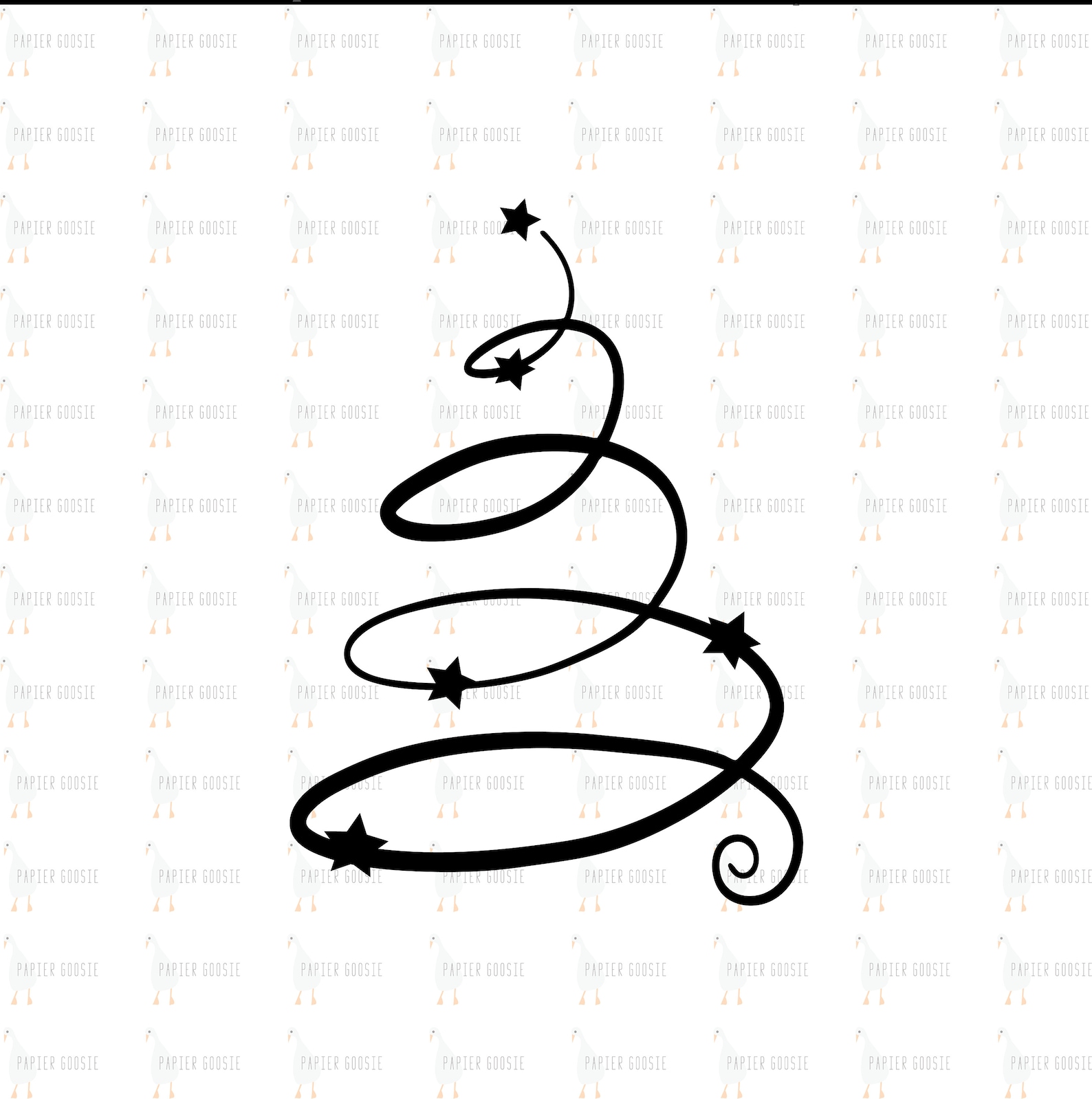 Swirly Christmas Tree SVG Swirly Tree Silhouette SVG | Etsy