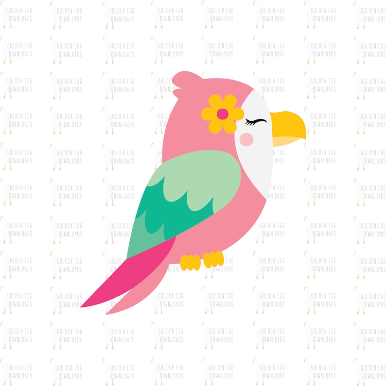 Silhouette Cricut Parrot Clipart Parrot Cut File Cute Parrot SVG Beautiful Parrot SVG Parrot Instant Download Tropical Bird SVG