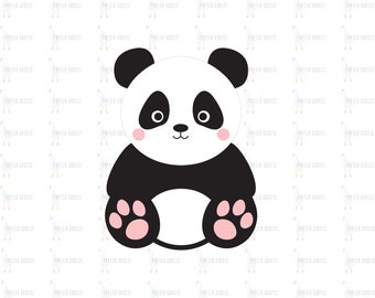 Panda SVG, Cute Panda SVG, Baby Panda SVG, Beautiful Panda Svg, Panda Clipart, Panda Cut File, Panda Silhouette, Cricut, Baby Animal Svg