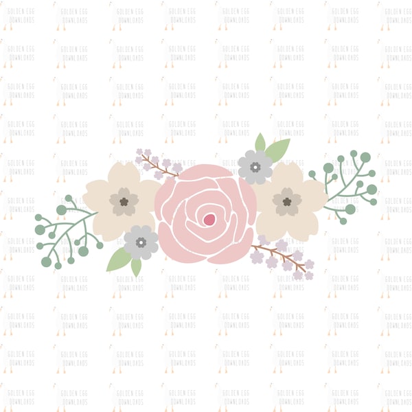 Beautiful Flowers SVG, Flower Garland SVG, Scandi Flowers SVG, Wedding Garland, Beautiful Garland, Wedding Flowers, Cut File, Cricut
