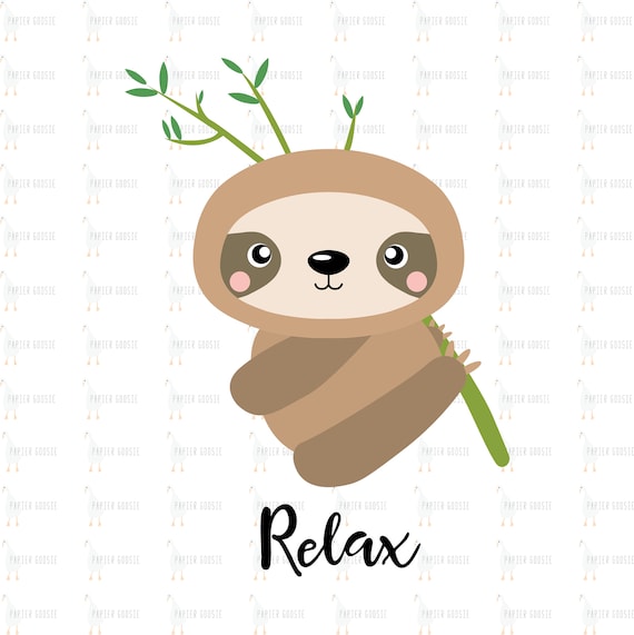 Download Sloth Svg Cute Sloth Svg Cute Baby Sloth Clipart Sloth Etsy