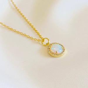 Opal Gold Filled Necklace,Dainty Opal Necklace,Opal Choker,Delicate Opal Necklace,Gold Filled Layering Necklace,Gifts for Her, SKU:GON1030