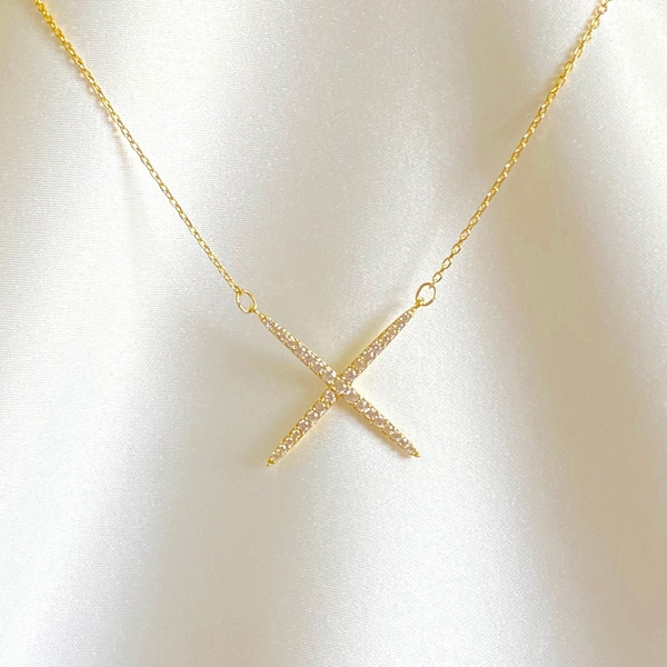 X Necklace Etsy