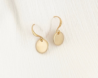 HARU • Gold Disc Earrings • Gold Dot Earrings • Gold Circle Earrings • Gold Drop Earrings • Dainty Gold Earrings • Gifts for Her ER0121