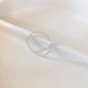 Silver Ring • Stacking Ring • Beaded Ring • Skinny Ring • Midi Ring • Dainty Stacking Ring • Sterling Silver Band • Minimalist Ring • SSBR1