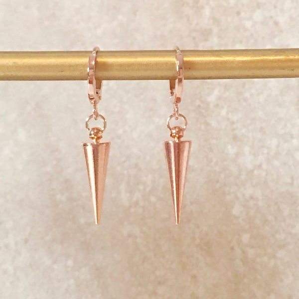 ARYA-Spike Earrings,Large Rose Gold Spike Hoop Earrings,Rose Gold Spike and Hoop Earrings,Gifts for Her,SKU: ER118RGL