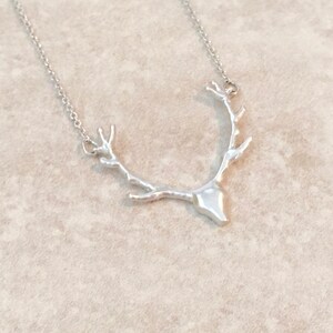 Antler Necklace,Silver Deer Antler Necklace,Small Antler Necklace,Delicate Jewelry,Dainty Jewelry,Everyday Jewelry,Gifts for Her,SKU:NP155S