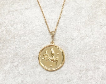 Zodiac Necklaces,Zodiac Coin Charm Necklaces,Zodiac Sign Necklaces,Vintage Zodiac Necklaces, Zodiac Gifts,Gifts for Him or Her,SKU:ZDNP1
