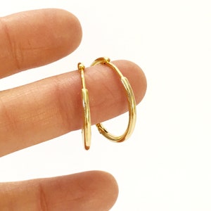 CLAIRE Hoop Earrings Huggie Hoops Gold Huggies Gold Hoop Earrings Dainty Hoop Earrings Minimalist Hoops Small Hoops HHE301 image 7