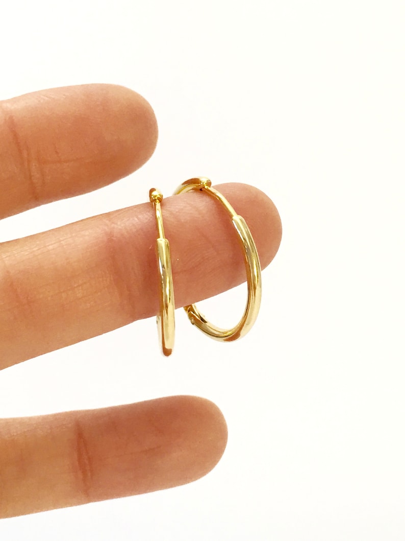 CLAIRE Hoop Earrings Huggie Hoops Gold Huggies Gold Hoop Earrings Dainty Hoop Earrings Minimalist Hoops Small Hoops HHE301 image 7