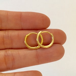 CLAIRE Hoop Earrings Huggie Hoops Gold Huggies Gold Hoop Earrings Dainty Hoop Earrings Minimalist Hoops Small Hoops HHE301 image 6