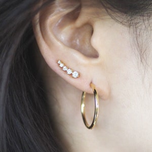 CLAIRE Hoop Earrings Huggie Hoops Gold Huggies Gold Hoop Earrings Dainty Hoop Earrings Minimalist Hoops Small Hoops HHE301 image 10