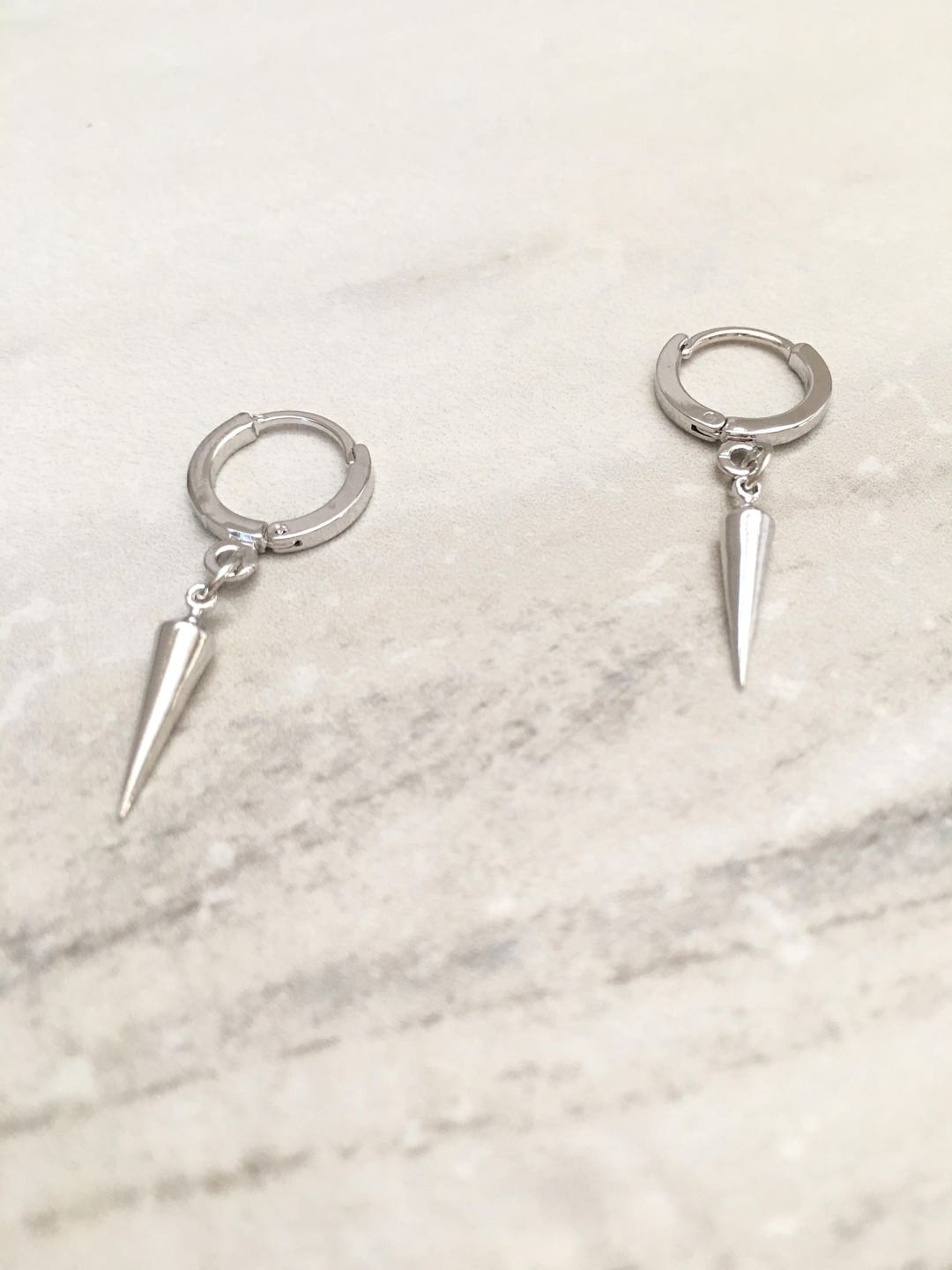 RILEY Spike Earrings Small Silver Spike Earrings Silver Spike Hoops ...