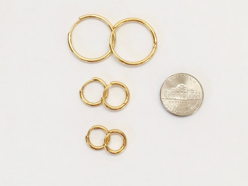 CLAIRE Hoop Earrings Huggie Hoops Gold Huggies Gold Hoop Earrings Dainty Hoop Earrings Minimalist Hoops Small Hoops HHE301 image 9