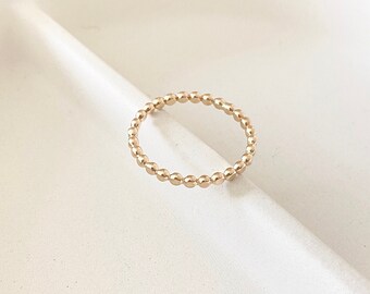 Gold Ring • Stacking Ring • Beaded Ring • Skinny Ring • Midi Ring • Dainty Stacking Ring • Thin Gold Filled Band • Minimalist Ring • GFBR1