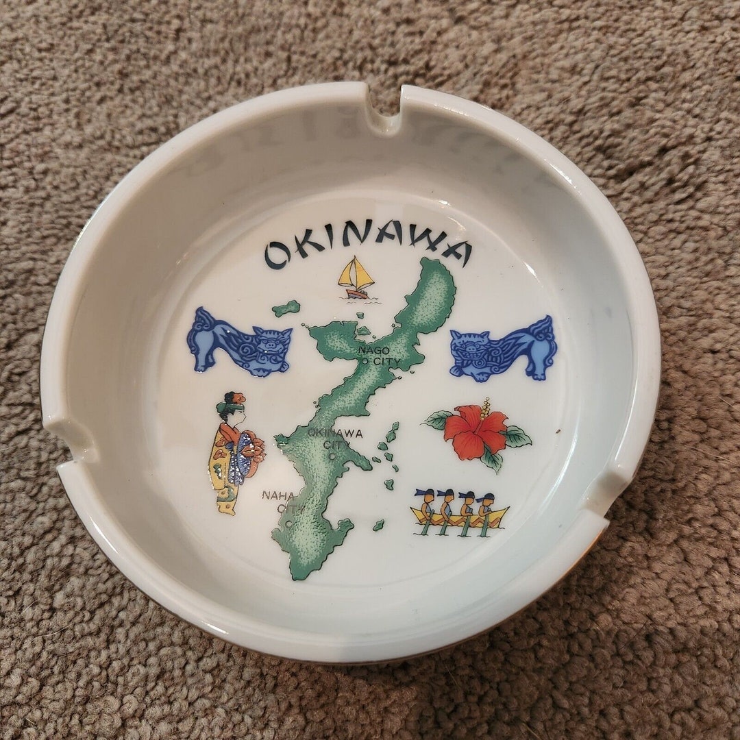 Okinawa Japan Ashtray Vintage Ceramic Island Etsy