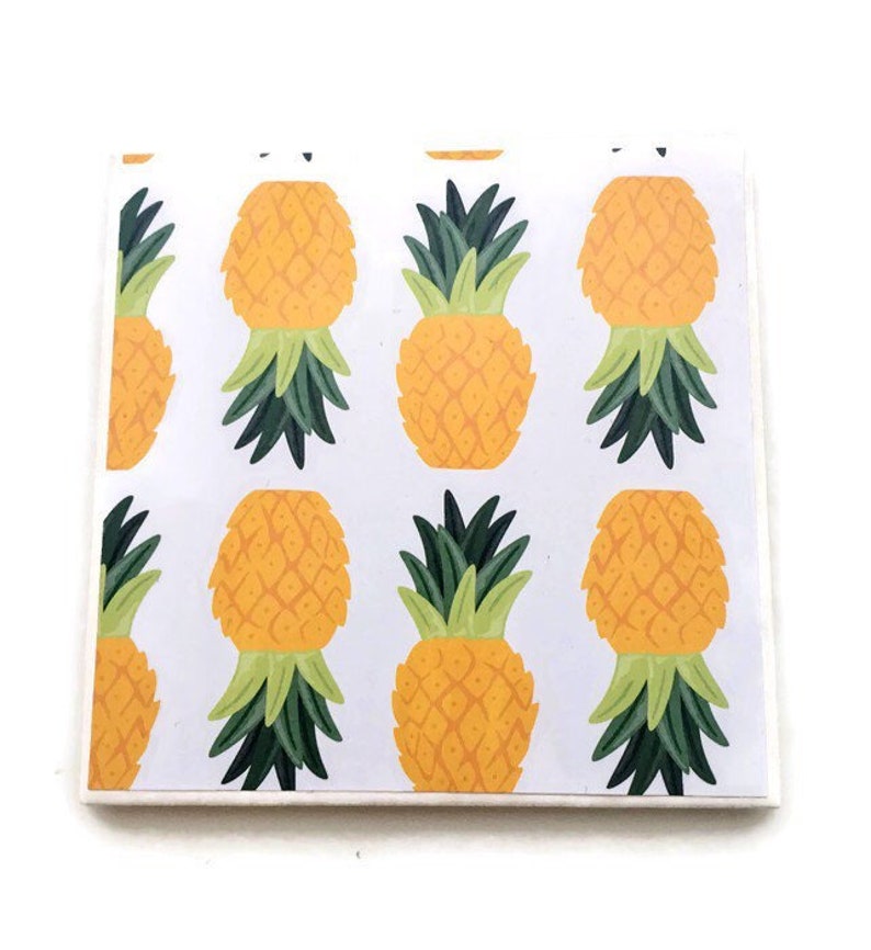 Pineapple Tile Trivet Tropical Kitchen Decor Image 0