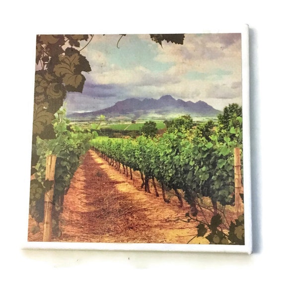 Vineyard Tile Trivet Kitchen Decor Cookware Ceramic Tile Hot Etsy