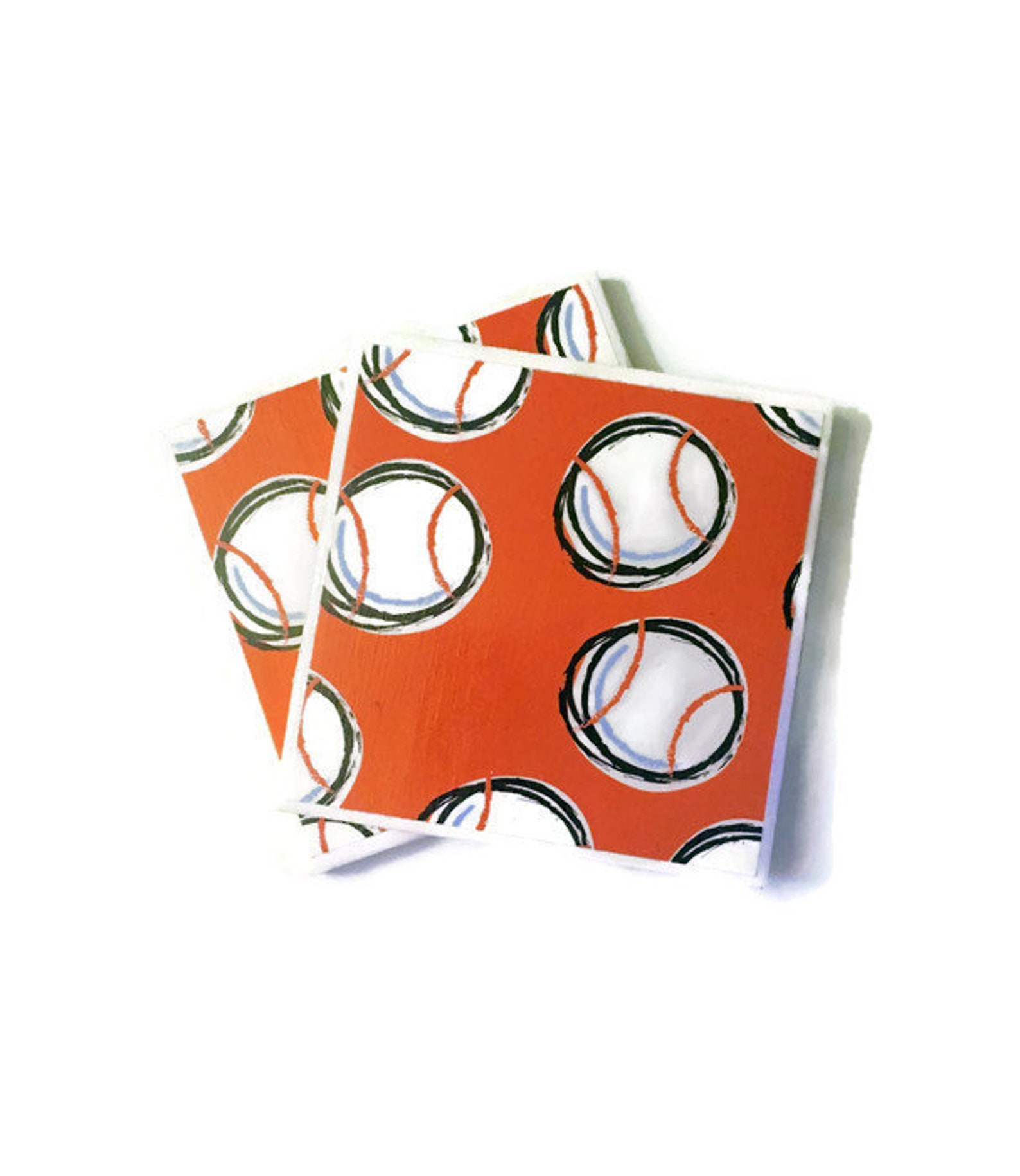 Baseball Coasters Sports Coaster Set Kids Room Decor Man Etsy