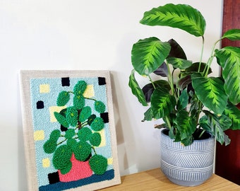 Houseplant inspired punch needle wall décor