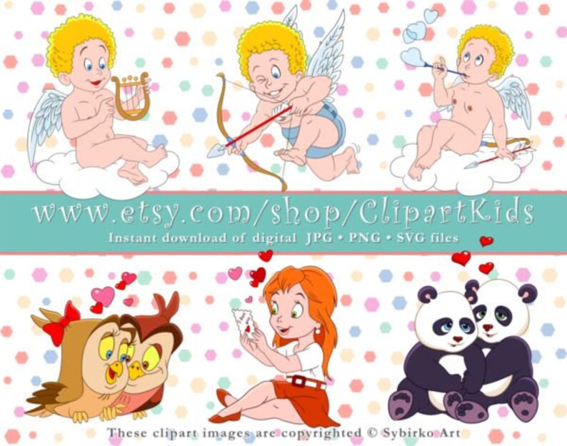 Valentines Day Svg Clipart Angel Love Svg Cartoon Clip Art Etsy