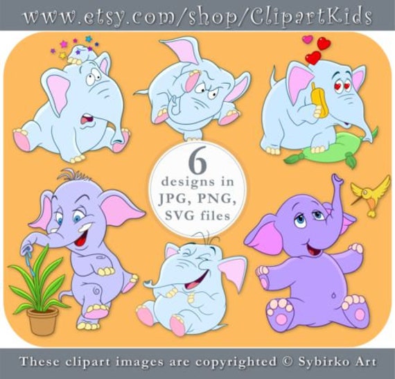 Download Elephant Clip Art Elephant Svg Clipart Cute Animals Cartoon Etsy PSD Mockup Templates