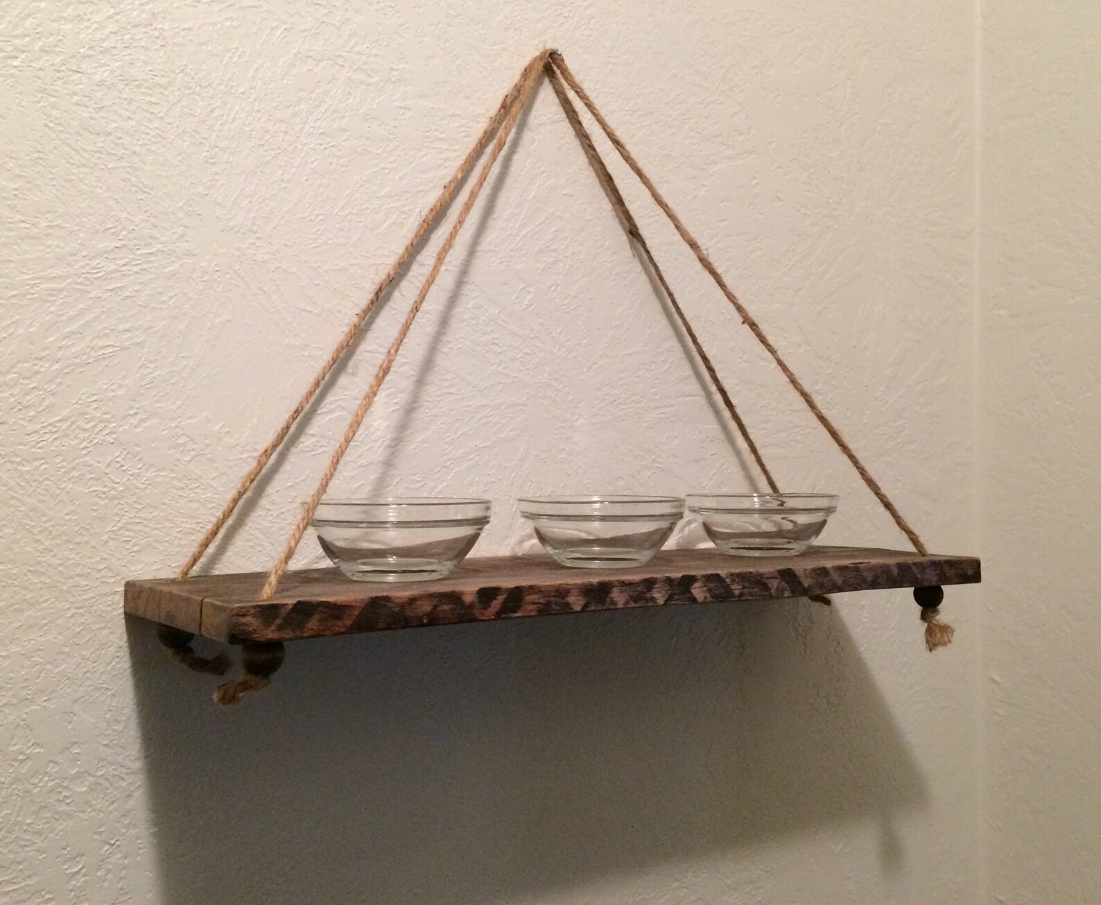 Rustic Hanging Shelf Made From Reclaimed Pallet Wood Etsy