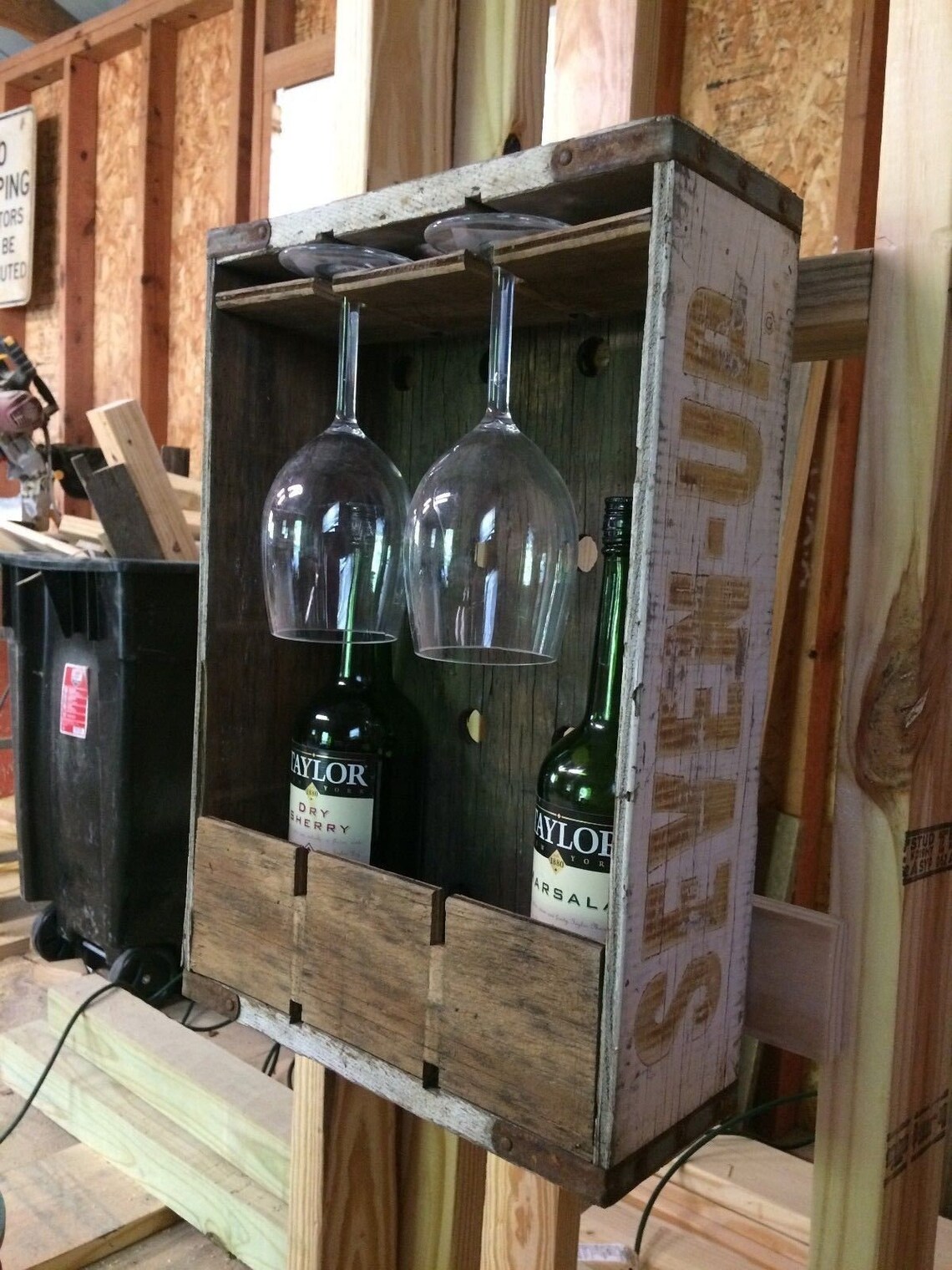 Wine Rack Rustic Vintage 7up Box Wine Rack Wall Mounted Etsy