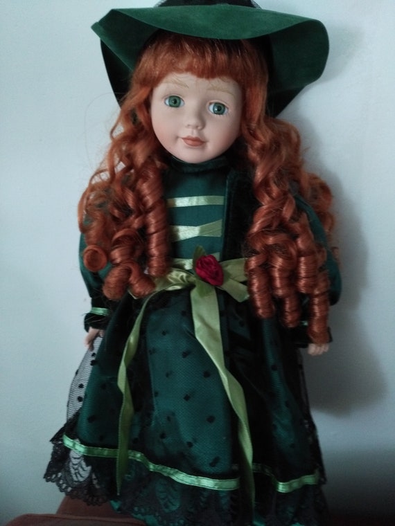 porcelain doll green dress