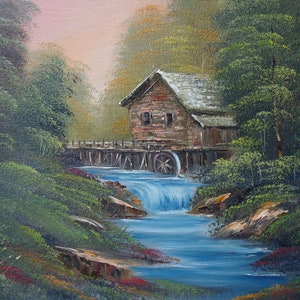 The old Mill, ORIGINAL OIL PAINTING on Paper- Landscape 14&quot; x 11&quot;