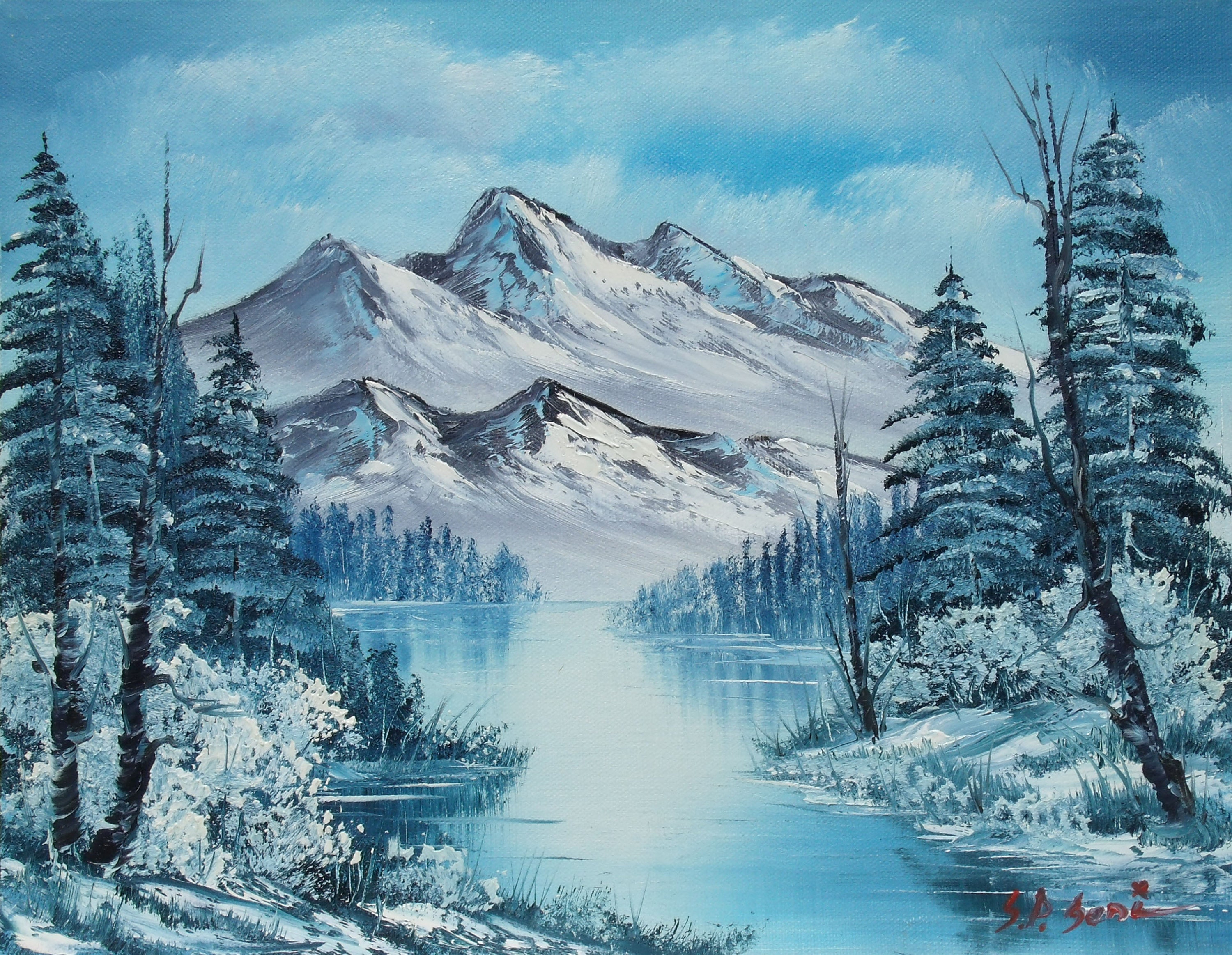 Winter Wonderland ORIGINAL OIL PAINTING on Stretched Canvas | Etsy