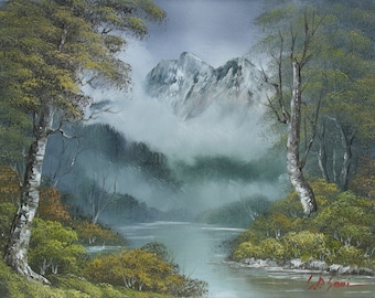 Rivermist, ORIGINAL OIL PAINTING on Stretched Canvas- Landscape 14" x 11"