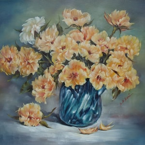 Pretty One, ORIGINAL OIL PAINTING on Stretched Canvas- Still Life 20&quot; x 16&quot;