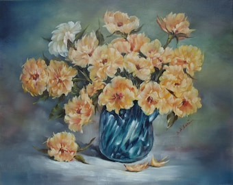 Pretty One, ORIGINAL OIL PAINTING on Stretched Canvas- Still Life 20&quot; x 16&quot;