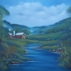 Perfect Fit, ORIGINAL OIL PAINTING on Paper- Landscape 14&quot; x 11&quot;
