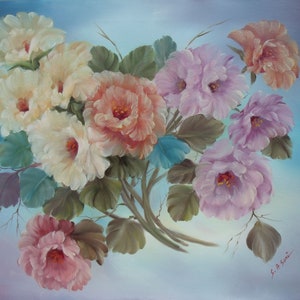 Ihre Favoriten, ORIGINAL Öl-Malerei auf gestrecktleinwand Leinwand - Floral 20 &quot;x 16&quot;