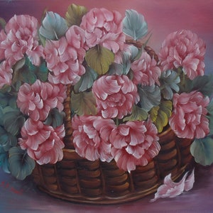 Garden Favorites, ORIGINAL OIL PAINTING on Stretched Canvas- Still Life 20&quot; x 16&quot;
