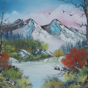 Above the River, ORIGINAL OIL PAINTING on Stretched Canvas- Landscape 16&quot; x 12&quot;