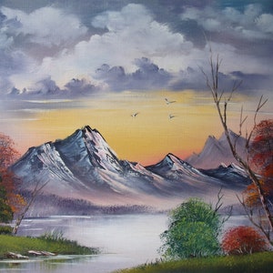 A Mountain View, ORIGINAL OIL PAINTING on Paper- Landscape 14&quot; x 11&quot;