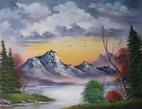 A Mountain View, ORIGINAL OIL PAINTING on Paper- Landscape 14