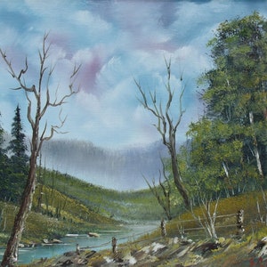 Deer Creek, ORIGINAL OIL PAINTING on Stretched Canvas- Landscape 14&quot; x 11&quot;
