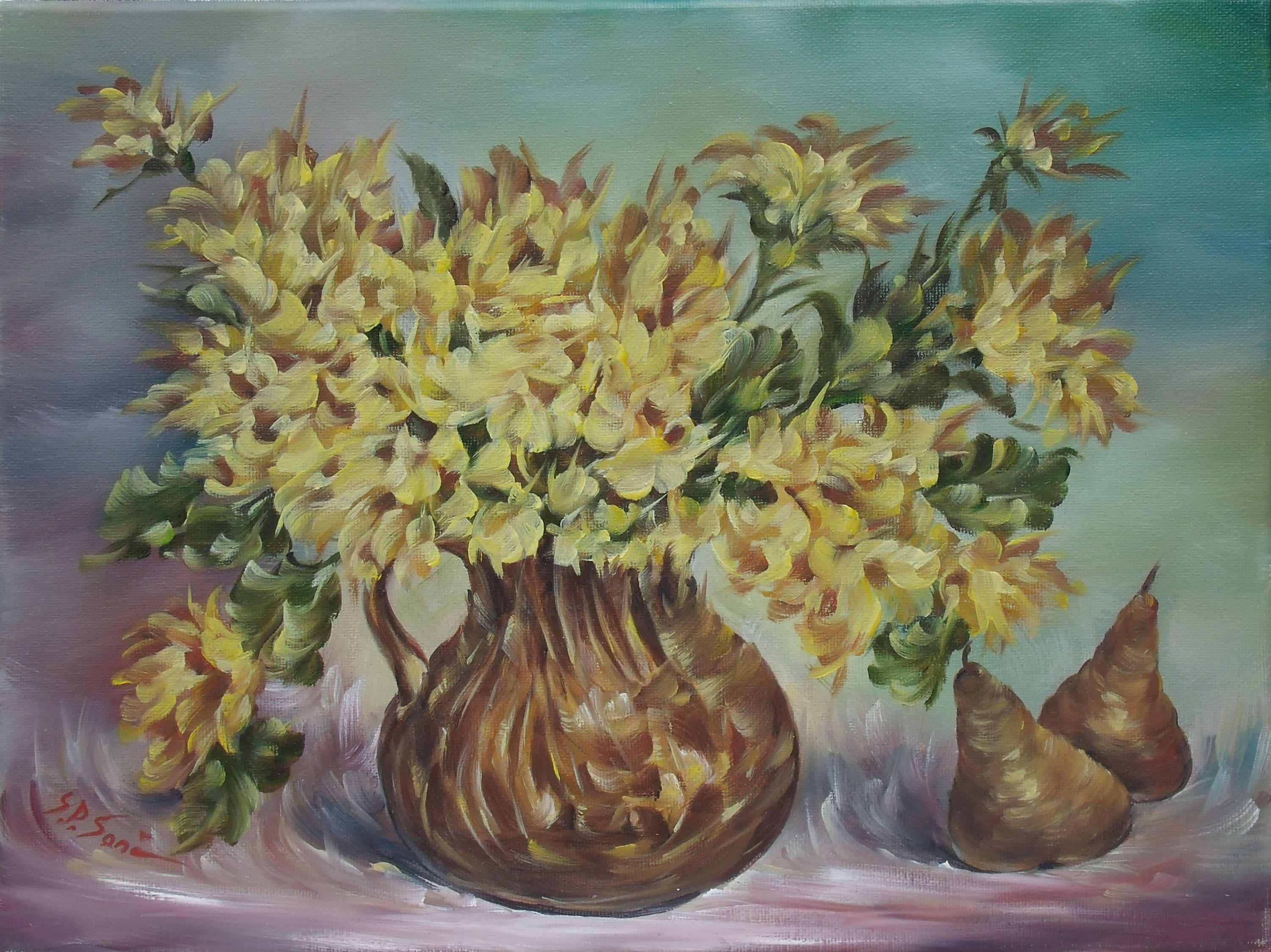 Sweet Pleasures, ORIGINAL OIL PAINTING on Stretched Canvas- Still Life 16" x 12"