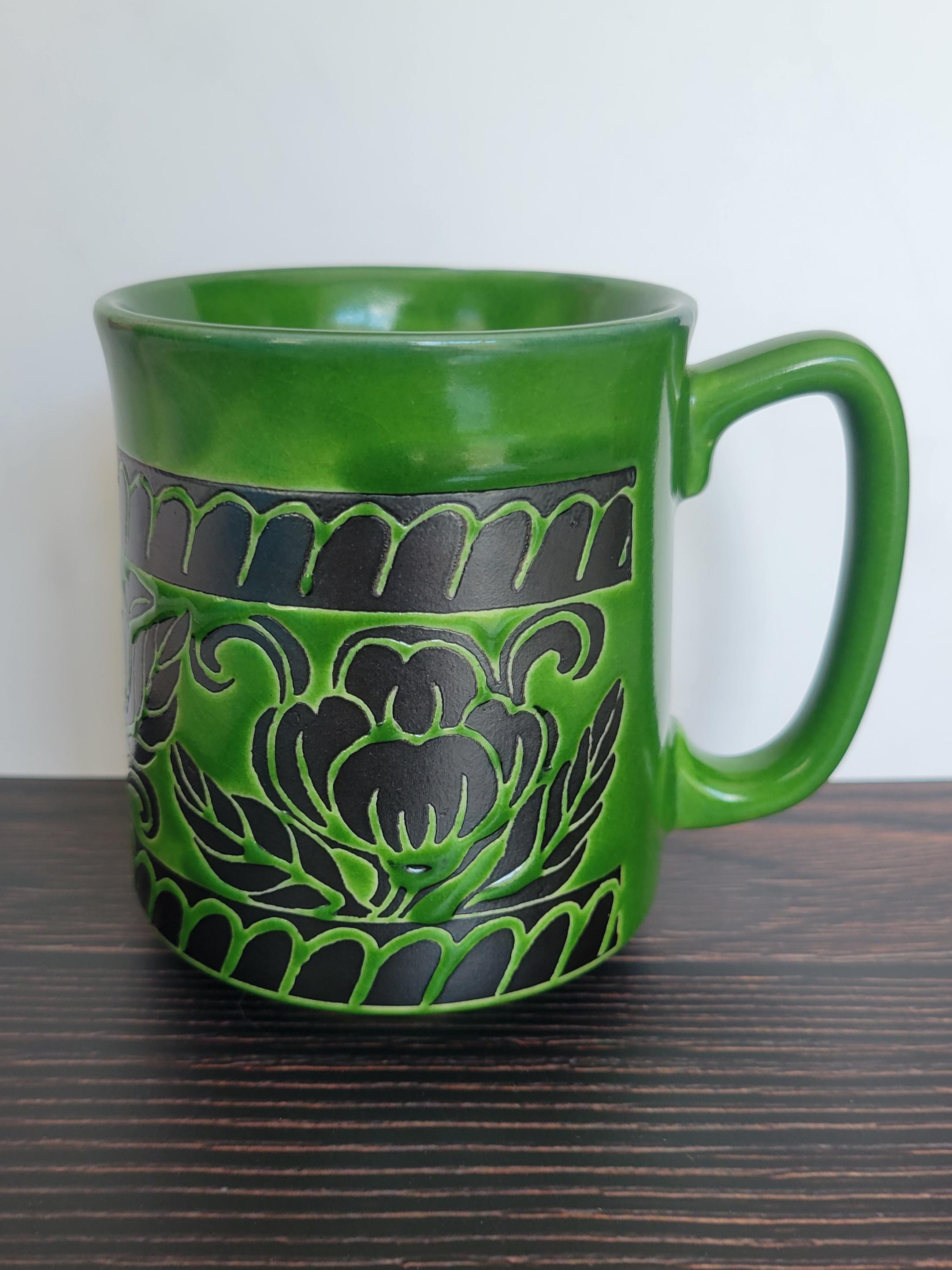 Vintage Japanese Avocado Green Mug - Etsy