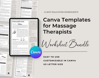 Massage Therapist | Client Education | Massage Aftercare |  Canva Template |  Bodywork Business | Holistic Health | Client Worksheet