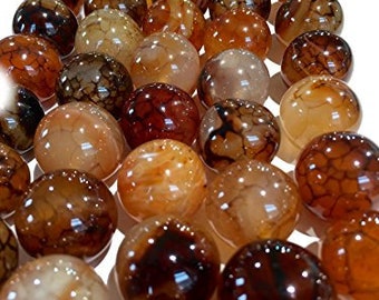 African Spider Web Agate- Grade AA 10mm, 8mm, 6mm, 4mm Smooth Round Shape Beads