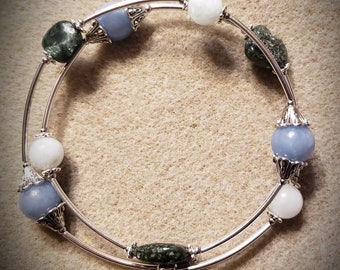 Angel Connection Bracelet - Angelic Guidance Bracelet - Heavenly Guidance Bracelet - Angelite Bracelet - Guardian Angel Bracelet - Celestite