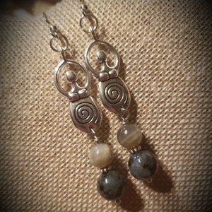 Goddess Nyx Earrings - Nyx Goddess of Night -  Goddess of Night Jewelry - Black Moonstone Earrings - Black Moonstone Jewelry - Nyx Earrings